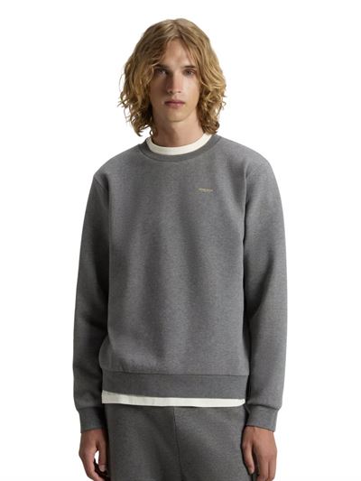 Woolrich Logo Interlock Sweatshirt Charcoal Melange Front