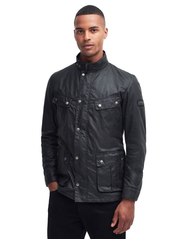 Barbour International Duke Waxed Jacket Sage Front