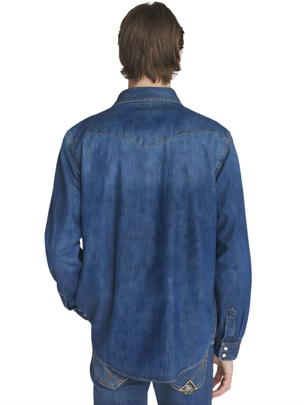 Roy Roger's Camicia Martin Denim Dettaglio Retro