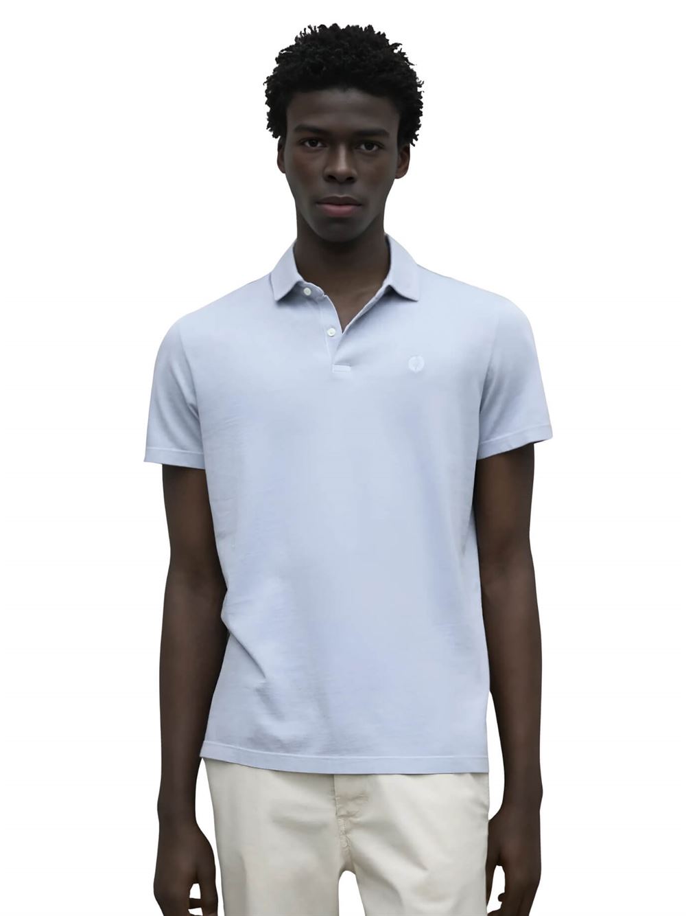 Ecoalf Polo Theo Blu Polvere Frontale