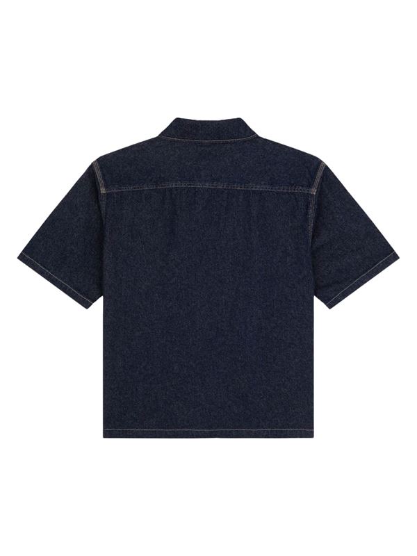 Dickies Camicia Denim Short Sleeve Blu Denim Lavato Dettaglio Retro