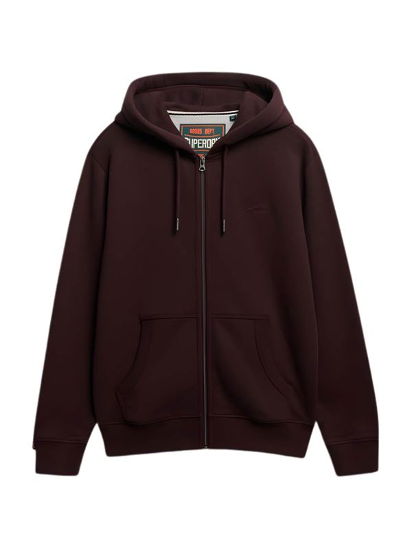 Superdry Essential Logo Zip Hoodie Tawny Port Marl
