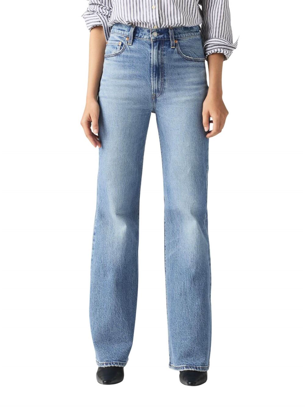 Levi's Ribcage Bell Jeans Next Saturday No Crease Blue Front