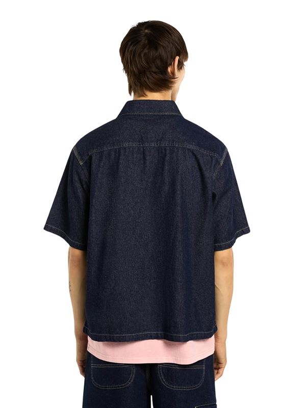 Dickies Camicia Denim Short Sleeve Blu Denim Lavato Retro
