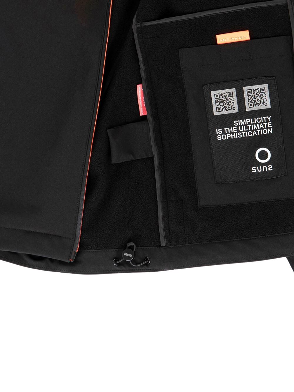 Suns Giubbino Flaminio Micropile Nero Dettaglio