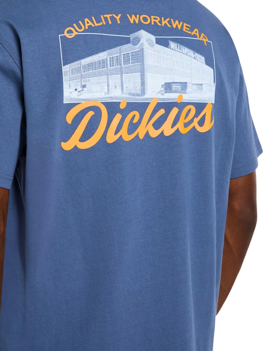 Dickies T-shirt Wellsville Blu Dettaglio Retro