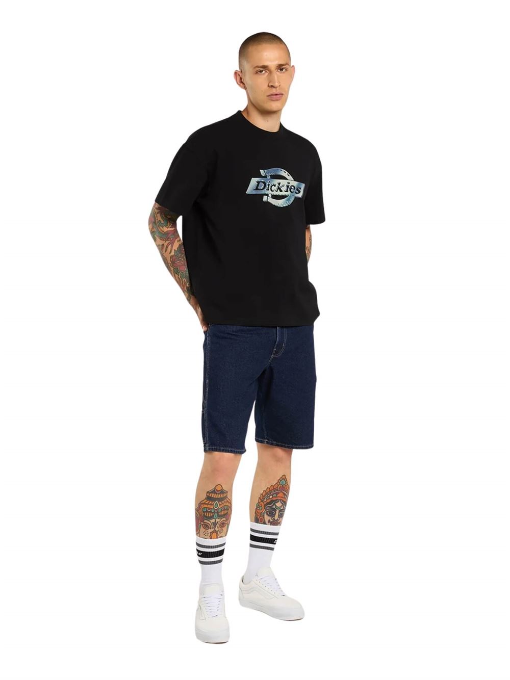 Dickies Shorts Carpenter 993 11-Inch in Denim Indigo Scuro Frontale Intera