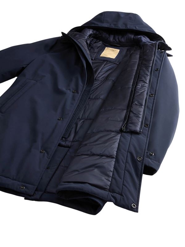 Woolrich Stretch 2 in 1 Carcoat Melton Blue Interior
