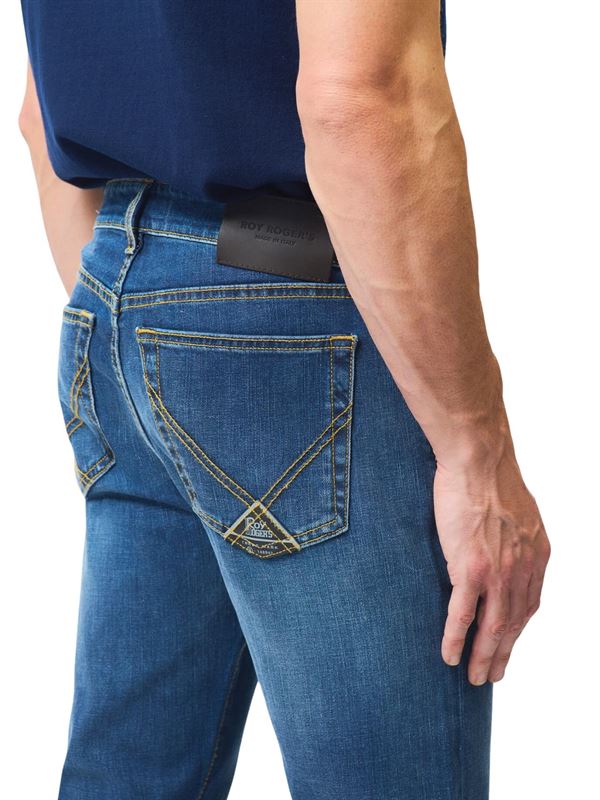 Roy Roger's Jeans New 529 Ice Blu Denim Dettaglio