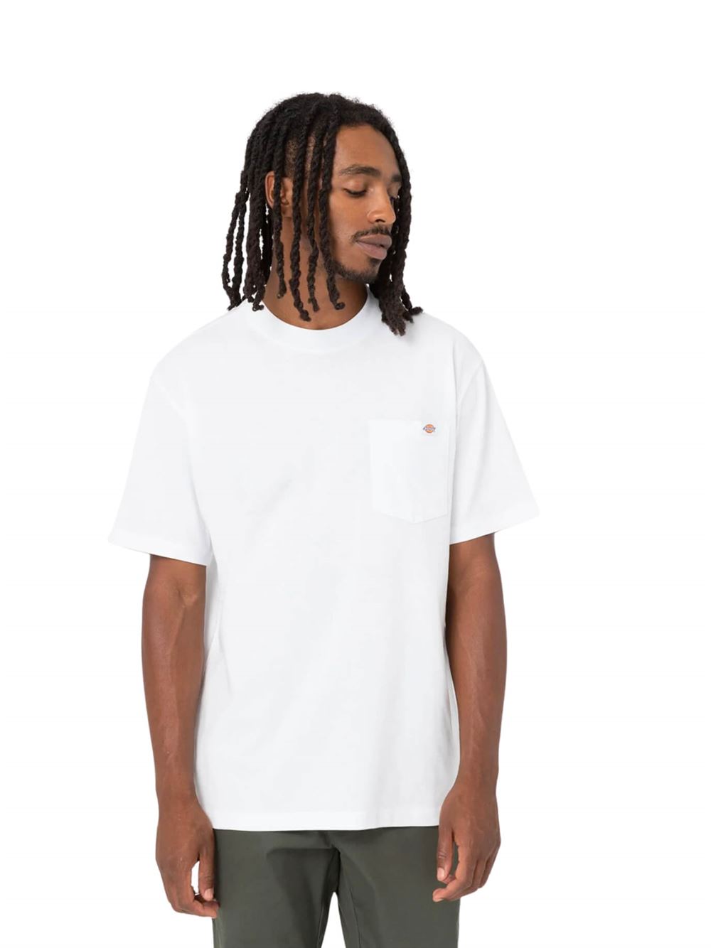 Dickies T-shirt Luray Pocket Tee Bianco Frontale