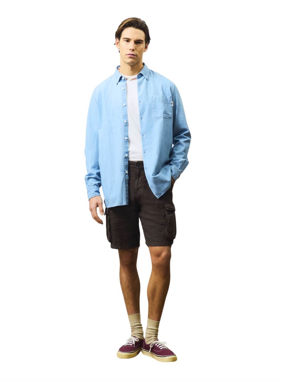 Roy Roger's Chambray Shirt Bleach Denim Frontal