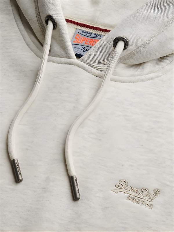 Superdry Felpa Essential Logo Hoodie Straw Grey Marl Ricamo