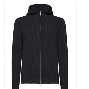 Cardigan-con-cappuccio-RRD-Cotton-7-Hood-Zip-Knit-blue-black-W23148