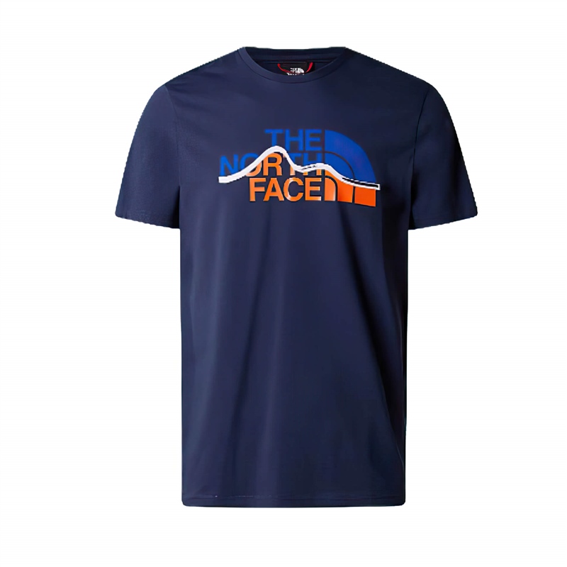 The-North-Face-Mountain-Line-tee-shirt-uomo-navy-frontale