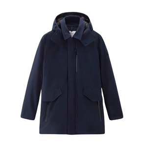 Woolrich-Cappotto-Piumino-Barrow-Mac-Soft-Shell-Coat-blue-frontale