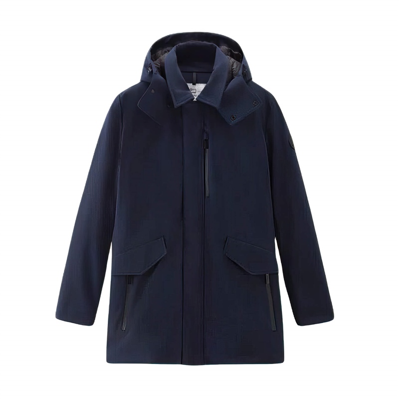 Woolrich-Cappotto-Piumino-Barrow-Mac-Soft-Shell-Coat-blue-frontale