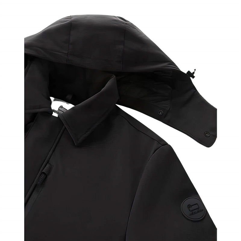 Woolrich-Cappotto-Piumino-Barrow-Mac-Soft-Shell-Coat-nero-cappuccio-staccabile
