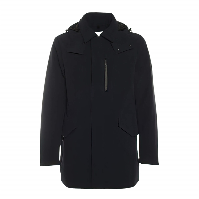 Woolrich-Cappotto-Piumino-Barrow-Mac-Soft-Shell-Coat-nero-frontale