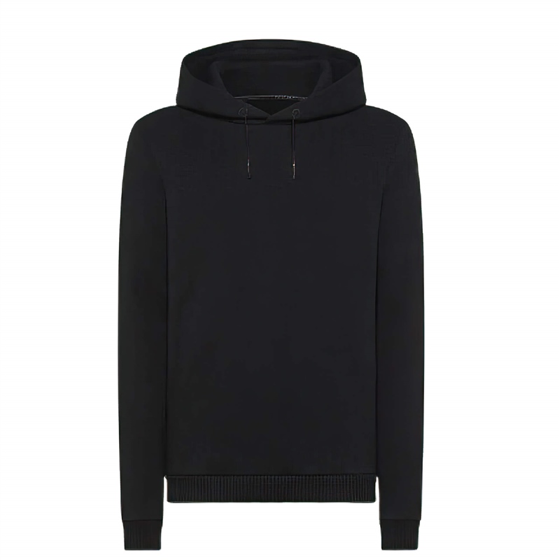 RRD-Felpa-con-cappuccio-Break-Hood-Fleece-nero-frontale-W23197