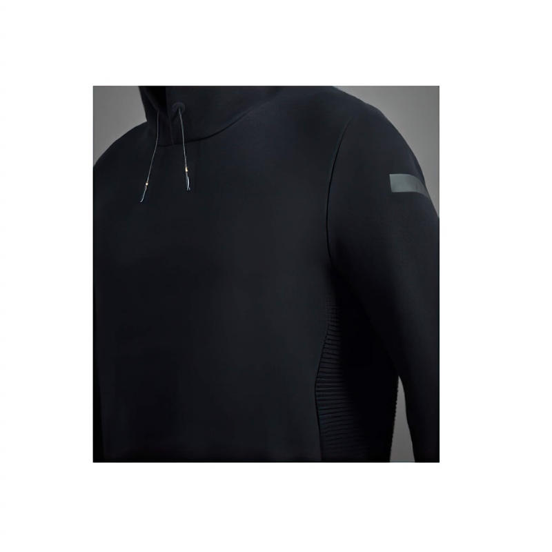 RRD-Felpa-con-cappuccio-Break-Hood-Fleece-nero-laterale-W23197