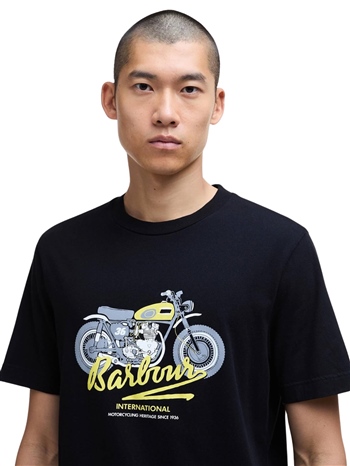 Barbour-International-T-shirt-Stonebridge-Nero-Dettaglio
