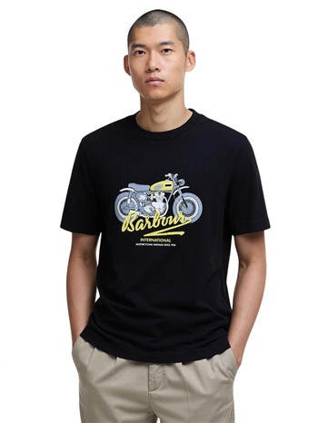 Barbour-International-T-shirt-Stonebridge-Nero-Frontale