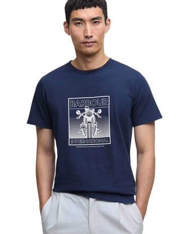 Barbour-International-T-shirt-Track-Blu-Navy-Frontale