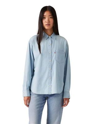 Levis-Camicia-Harlie-Boyfriend-Blu-Where-Is-She-Frontale-Intera