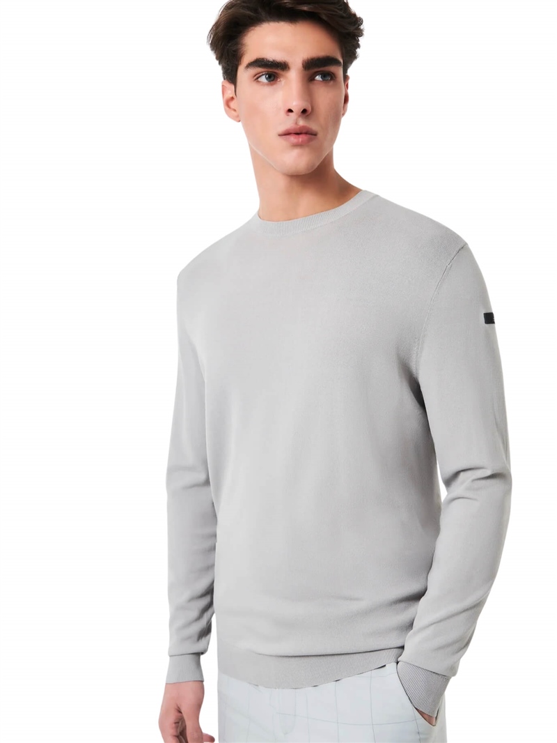RRD-Maglia-Maxell-Round-Knit-Grigio-Chiaro-Frontale