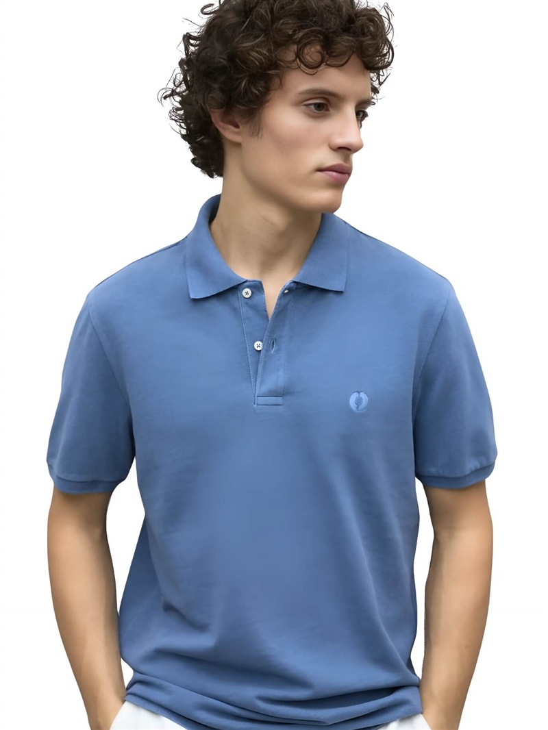 Ecoalf-Polo-Tedan-Indigo-Chiaro-Frontale