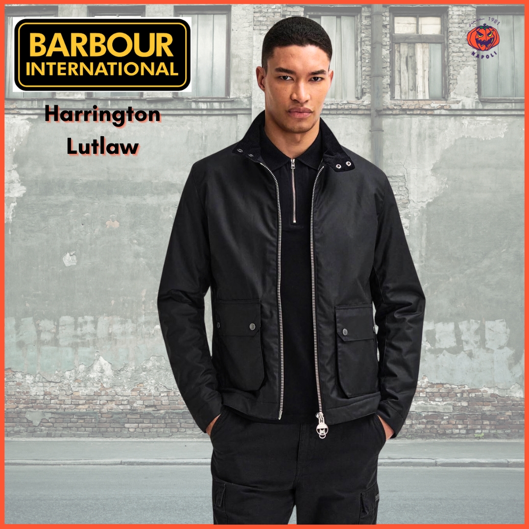 Barbour International Giacca Cerata Harrington Lutlaw